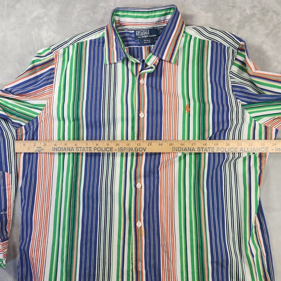Polo Ralph Lauren Bradford Classic Fit Striped Button Up Shirt MultiColor Size L - Picture 5 of 6